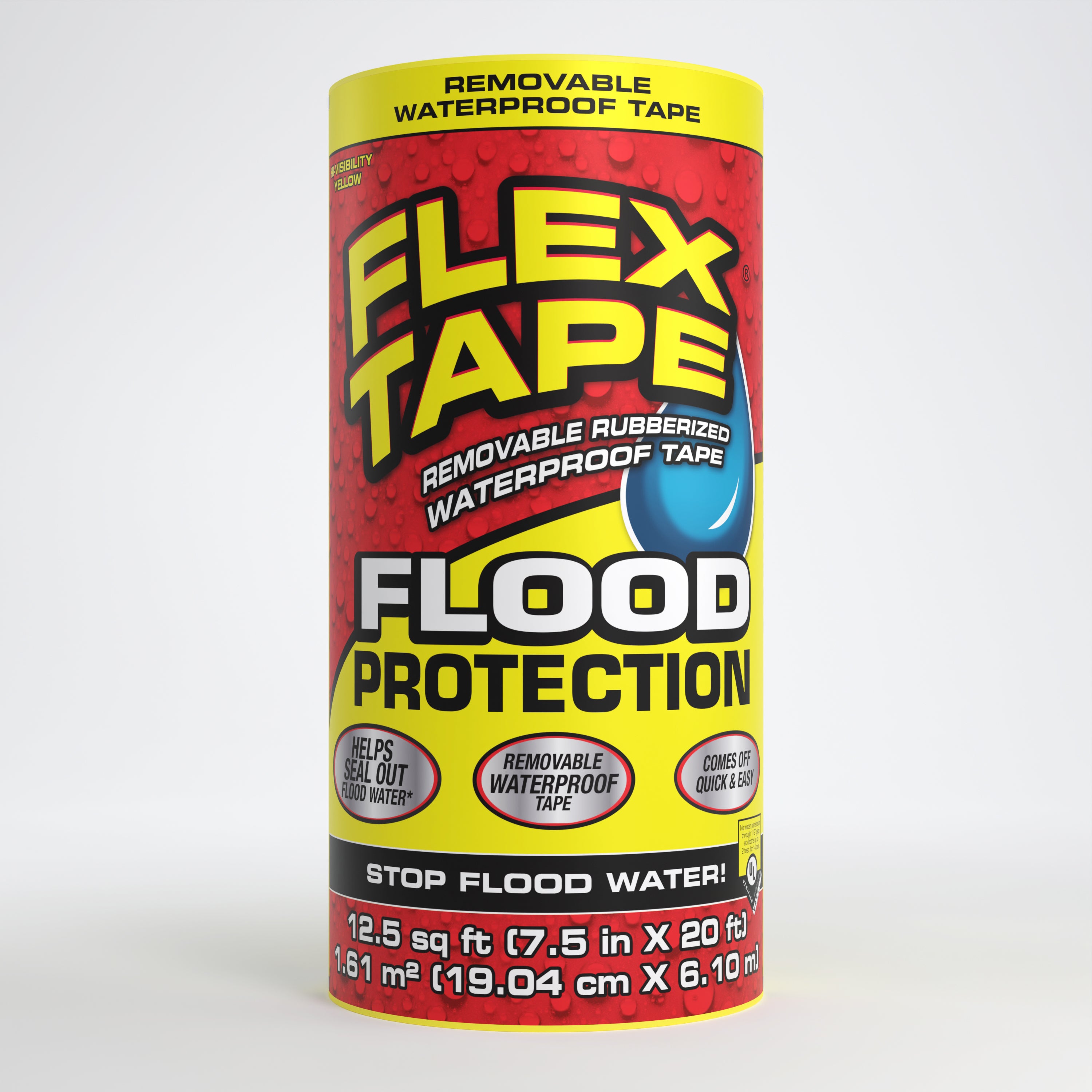 Flex Seal Family of Products Flood Protection 7.5 in. W x 20 ft. L Yellow Waterproof Repair Tape